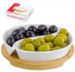 Розы /Бамбук Менажница 2-х секц. d15см