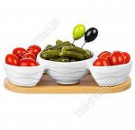 Волны /Бамбук Менажница 3секции. 22х10см