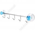 .БРИЛЛИАНТ синий Вешалка 5 крюч.33х7х4,2см,хром.сталь,камни,на 2 присос.(12)