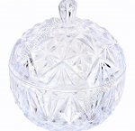 Сахарница с кыш. 0,35л прозр. (d11 h13см)