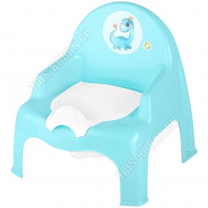 Горшок-кресло детский, с крышкой (31,5х29,5 h34,5см) бирюза, Эльф (10)