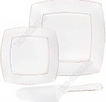 Н-р д/торта 8пр. (блюдо 30см, 6тарелок16,5см и лопатка) (ф.квадрат) п/у