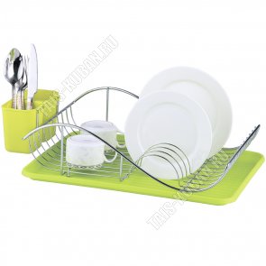 Сушилка для посуды на 9 тарелок (49x32x13cм),зеленый (6) 