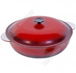 Жаровня (эмаль) 4,5л d30см глубокая с крышкой,красный (5)