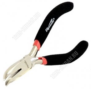 Mini Длинногубцы изогнут.130мм. никел,авторазжим (6) 