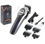 Машинка д/стрижки (аккум) 5Вт,4насад (3-13мм),лезвия сталь, черный/белый (24)