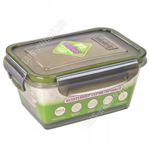 Контейнер дымка 0,8л гермет.крыш. 4 защ,прям.(15х10 h7,5см) (18) 
