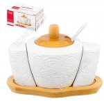 Розы /Бамбук Сахарница 300мл и Специи 2пр