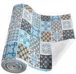 Коврик рулон, ширина 65см,оранжевый/голубой