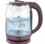 Чайник стекло 1,8л 1800Вт подсветка, тёмно-коричневый (12)