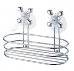 .КРАН Полка 1- ярус.настен.овал.h12,5см (20х10,5см),борт,присоски,металл