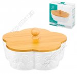 Тропики/Лист монстеры /Бамбук Банка д/печенья 900мл d19 h10см