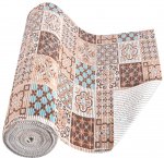 Коврик рулон, ширина 65см,коричневый/голубой