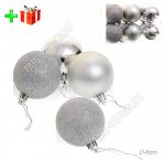 Ёлочный шар набор 12шт d6см, серебро 