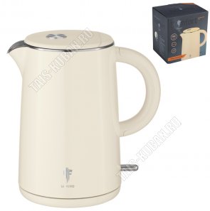 Чайник пластик+нерж. сталь 1,5л 2200Вт, бежевый(6) 