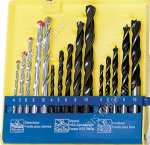Сверла комб. н-р 15шт.(4,5,6,8,10мм-по бетону,мет,дер) цил.хвостовик,пласт.пенал