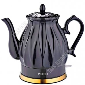 Чайник керамический 2,0л 2200Вт диск, поворот на 360`,фактурн.корпус,черный (12) 