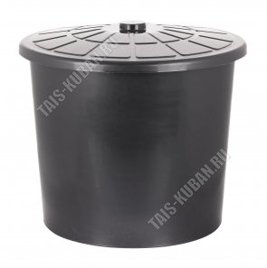 Бак д/мусора 75л (d58 h50см) с крыш,эконом,черн,  Альтернатива (3) 