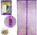 Москитная штора на 14 магнит (100х210см) ламбрекен,кноп.полиэстер, фиолетовый, п/у