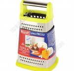 Терка 4х гран, h23см,нерж.сталь,ручк пласт+нерж,прорезин.дно,желт (12)