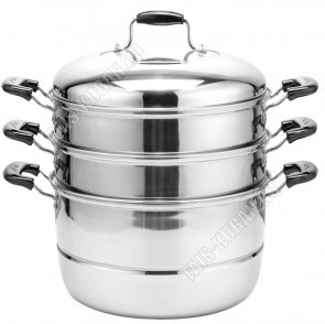 Мантоварка 3-х ярус.13,0л нерж.сталь,мет.крыш. со стекл.окош,инд.дно,бакел.эргоном.ручк,зеркал.полир,п/у (4) 