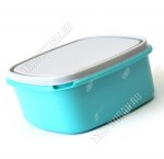 Контейнер бирюза/серый, квадр 0,26л (9х9 h4см) (42) 