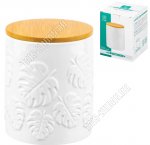 Тропики/Лист монстеры /Бамбук Банка для хранения 650мл d10см h12см