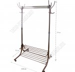 Вешалка гардеробная h174см,медь,на колесах (15)