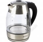 Чайник стекло 1,8л 2200Вт, цвет серебро/черный (6) 