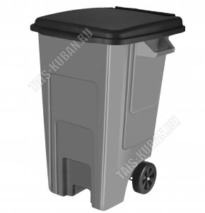 Бак д/мусора на колес 100л , сер/черн (58х53,5 h82см) с крыш, In Green 