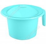 Горшок детский, с крышкой (d21 h13см) бирюза