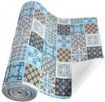 Коврик рулон, ширина 80см,голубой/оранжевый