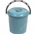 Ведро 10л с крыш бирюз-син (d26 h25см) с мер.дел (25)