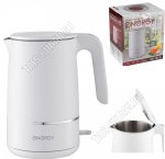 Чайник пластик+нерж 1,7л 1800Вт диск,2-ная стенка (внутри нерж.сталь), автооткл,белый (12) 