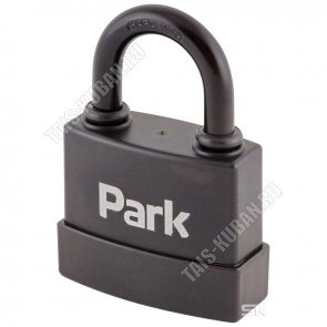 Замок навесной всепогодный 100х70х32см, дужка d7мм, 3ключа, металл/пластмасса/резина, черный 