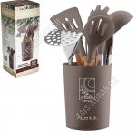 Кухонный набор 12предметов в стакане,бежево-коричневый (16)