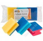 Губка д/посуды, профильн 3шт (80х60 h40мм) (48)