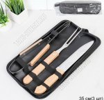 Набор для барбекю  3пр (нож,щипцы,вилка) L35см,чехол (48)