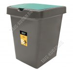 Ведро для мусора, крышка поворот/откидная 25л серый/изумруд (29х33 h42см) (4)