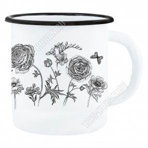 Je t’aime/Серебристо-золотые розы Кружка белый ,1,0л (12) 