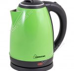 Чайник нерж. 1,8л 1500Вт диск, автооткл,защ.б/воды, пов.на 360`,зеленый (12)