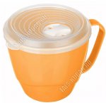 Кружка-бульонница 0,72л крыш.с клапан, т.бежев (d14 h11см) (18)