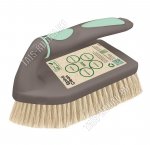 Щетка-утюжок 14х7см д/одежды, серо-коричн, жест.ворс,прорез.руч (10)