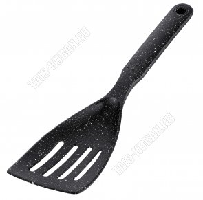 PUNTO NERO Лопатка д/рыбы скошеная L28х8см (нейлон) черный с бело-золотым крапом (12) 