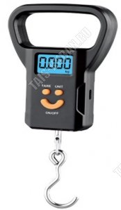 Весы безмен электронные  50 кг,деление 10 грамм, бат. 2*ААA, цвет черный (100) 