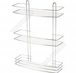 Полка 3-х ярусная настенная h47см (35х13см) борт,хром,крепление шурупы (4)