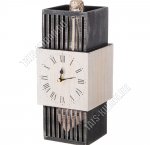 Подставка под бутылку - Часы настольные (15х13см) Серо/белый, металл/МДФ 