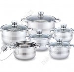 Набор кастрюль 6шт (цилиндр 2,1/2,7/2,7/3,7/6,3/7,4л d16/18/18/20/24/26см),стеклянные крышки,индукционное дно,металлические ручки,комбинированная полировка,подарочная упаковка (2) 