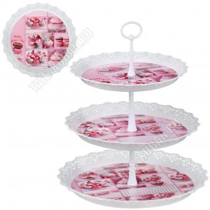 Фруктовница 3-х яр, кругл (d25/30 h33см) 