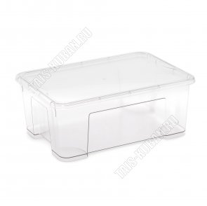 Контейнер прям. 12л с крыш (39,5х28 h16см) прозр (9) 